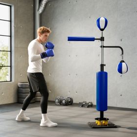 4.6'-6.7' Speed Bag Boxing Bag Stand, Reflex Bag Boxing Training Equipment, Speed Punching Bag, Blue