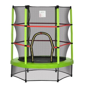 Î¦5FT Kids Trampoline with Enclosure Net for Age 3 to 6 Years Green