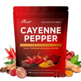 Chili Pepper Softgel Supplement To Support Leg Vein, Heart, And Vascular Health. Contains Vitamins C, D3, And K2, As Well As Extracts Of Grape Seed, H