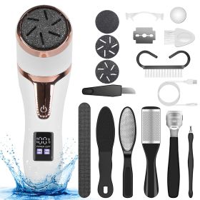 17Pcs Electric Foot Callus Remover With Vacuum Foot Grinder Rechargeable Foot File Dead Skin Pedicure Machine With 3 Grinding Heads 2 Speeds Foot Care