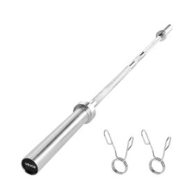 VEVOR 6FT Barbell Bar, Fits 2-Inch Weight Plates, Chrome Plated Barbell Bar With Knurled Grip For Strength Training, Weightlifting, Squat, Deadlift, B