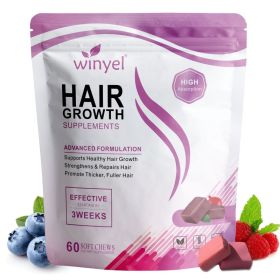 WINYEL Hair Growth Soft Chewables, Containing Hair Growth Vitamins For Men And Women, Biotin, To Help Create Thicker, Fuller, And Stronger Hair, Mixed
