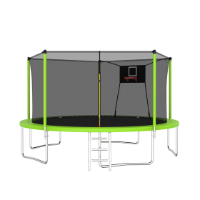 14 FT Trampoline ,Sports Fitness Trampolines With Enclosure Net, Recreational Trampolines For Outdoor Indoor