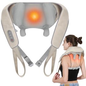 Rechargeable Shiatsu Neck Massager For Relieve Neck Pain And Relax Neck, Home And Car Holiday Gift (Option: Off white)