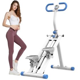 Stair Stepper with resistance Home-Upgrade Vertical Climber Workout Machine for Full-Body Exercise Climber Fitness Equipment with Stable Frame Adjusta (Option: Blue)